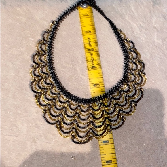 Black & Gold Seed Bead Necklace - Picture 8 of 11